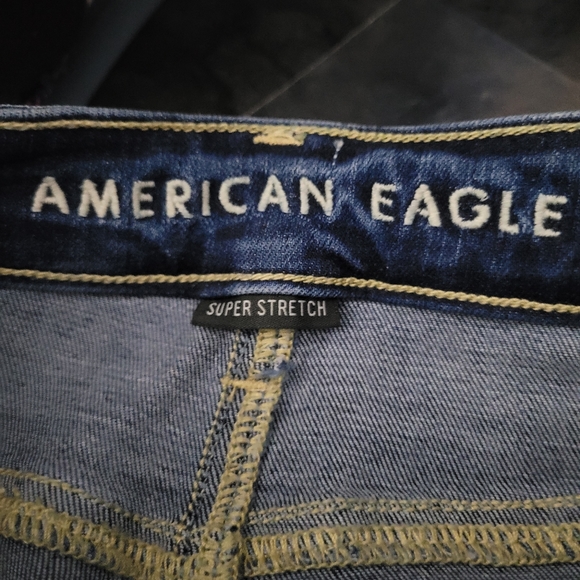 AMERICAN EAGLE | Super Hi-Rise Jegging skinny stretch distressed long jeans - Picture 7 of 10